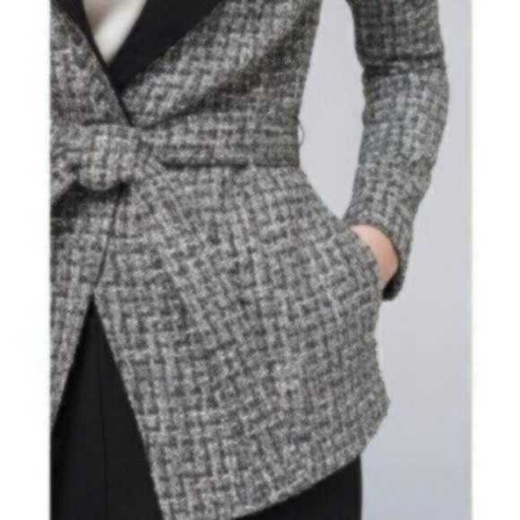 NWOT White House Black Market Belted Tweed Jacket With Removable Belt - Picture 3 of 4